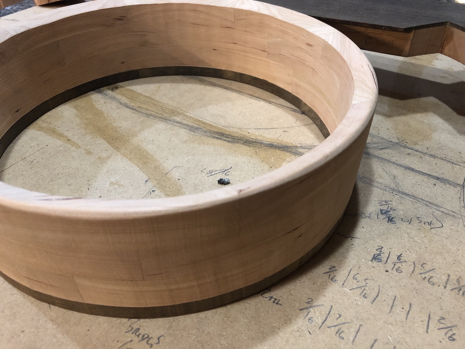 A sanded rim with bevel in from the outside edge
